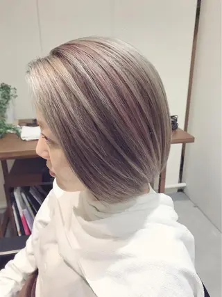 ミディアム カラー ボブ/ショート得意 安西駿一　【銀座】のヘアスタイル