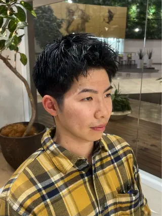 ショート パーマ メンズ 梅田茶屋町メンズ 専門美容師 山元一平のヘアスタイル