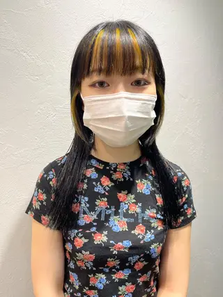 ロング カラー ヘアアレンジ メンズ nishi fuyumiのヘアスタイル