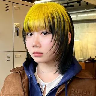 カラー ウルフ/レイヤー/ ブリーチカラーのヘアスタイル