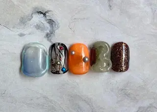 ネイル ☆ -ˋˏ ⋆Oli nailෆ ̖́-のネイルデザイン