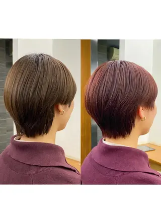 ショート カラー 似合わせレイヤー/ ケアパーマ/高倉のヘアスタイル