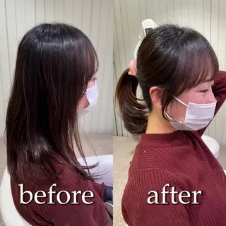 セミロング 似合わせカット 迫留由弥のヘアスタイル