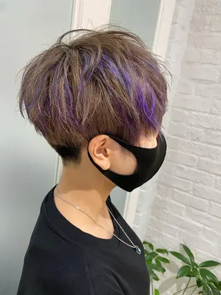 ショート ハイトーン/メンズ 水野翔太のヘアスタイル