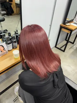 ミディアム カラー 優作 香椎カラー縮毛矯正のヘアスタイル
