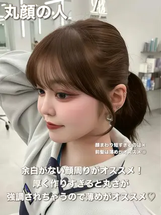 セミロング カラー 韓国ヘア/レイヤー/ 顔まわり足立遥奈のヘアスタイル