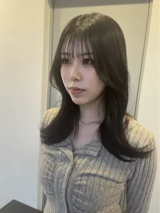 セミロング カラー 韓国ヘア🇰🇷 スズキのヘアスタイル