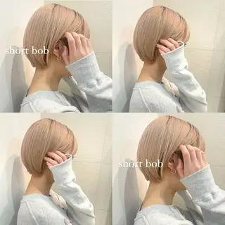 ショート カラー 顔まわり🥨レイヤー /透明感/水口舞奈のヘアスタイル