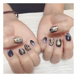 ミディアム ネイル 🐾enen style 🐾のネイルデザイン