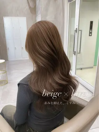 セミロング カラー ヘアアレンジ 赤み消し🫧韓国ヘア 🫧藤岡誠也のヘアスタイル