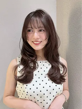 ロング カラー 興津/韓国レイヤー ダブルカラー美髪縮毛のヘアスタイル
