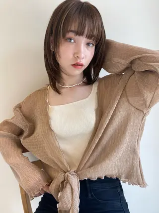 ミディアム カラー 当日予約大歓迎💗 依田瑞希のヘアスタイル