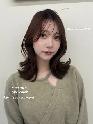 ミディアム レイヤー/韓国ヘア 角岡泉希のヘアスタイル