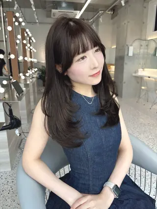 セミロング yui🎀ブリーチな しダブルカラー/博多のヘアスタイル