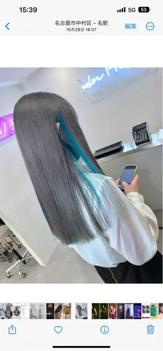 ロング カラー ヘアアレンジ ハイトーン特化サロン 💎MOCA💎のヘアスタイル