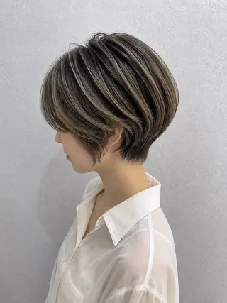 ショート カラー 【𝐀𝐬𝐡大森】 石崎竜祐のヘアスタイル