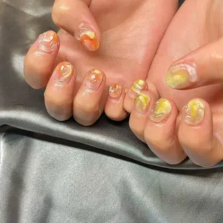 ショート カラー パーマ ヘアアレンジ メンズ キッズ ネイル マツエク・マツパ アイブロウ el. by Aoのネイルデザイン