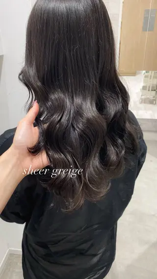 セミロング 艶カラー/韓国風ヘア 🩵shioneのヘアスタイル