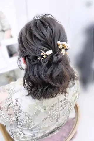 ミディアム ヘアアレンジ ゆうひ🎀艶カラー/ ヘアメ/チョコカラーのヘアスタイル