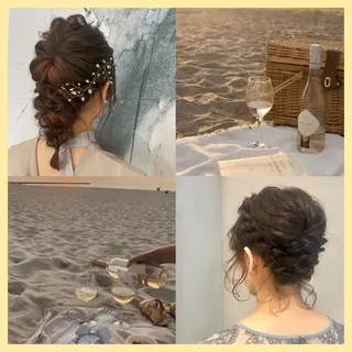 ミディアム ヘアアレンジ カジュアルを女っぽく 𝗮𝘆𝗮𝗰𝗼のヘアスタイル
