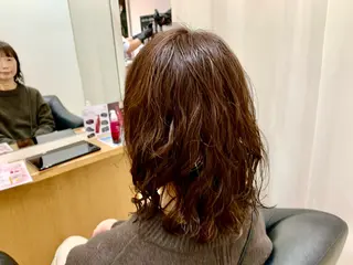 ミディアム パーマ ショート✖️縮毛矯正 ✂️秋山知穂✂️のヘアスタイル
