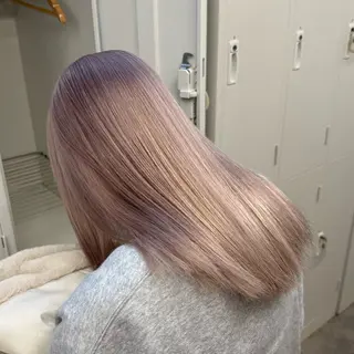 ロング カラー ヘアアレンジ メンズ 🌟🍒ハイトーン 韓国ヘア/ユウミのヘアスタイル