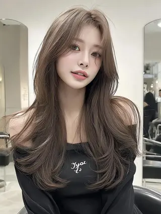 ロング カラー レイヤーカット✨ 福井雄登のヘアスタイル