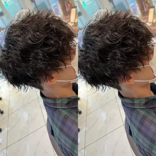 ショート カラー パーマ ヘアアレンジ メンズ キッズ レイヤーカット♡ 🌻鈴木花🌈のヘアスタイル
