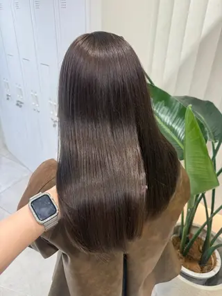 ロング カラー ラベンダー💜 グレージュ🩶のヘアスタイル