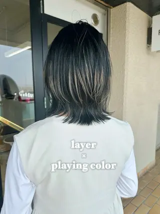 セミロング 藤本 静香のヘアスタイル