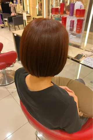 ミディアム カラー ゆめ ベージュカラーのヘアスタイル