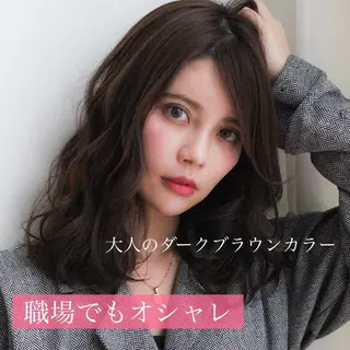 ミディアム カラー パーマ ヘアアレンジ 髪質改善/韓国風 レイヤー/田村祐樹のヘアスタイル
