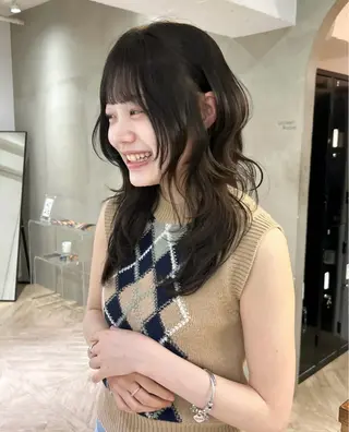 セミロング 似合わせレイヤー &縮毛矯正のヘアスタイル