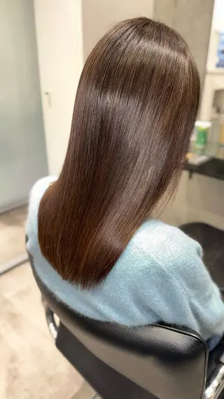セミロング ドライ カット✂️髪質改善のヘアスタイル