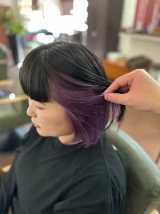 ショート カラー 💜推しインナー カラー/菊池柊真💜のヘアスタイル