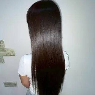 ロング 縮毛矯正/ワンカラー モデル募集🫧田村のヘアスタイル