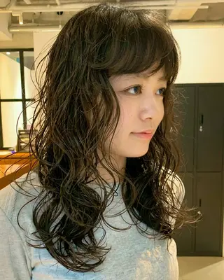 ミディアム カラー パーマ パーマ 地毛風カラー /横山大樹のヘアスタイル