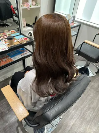 セミロング カラー 艶髪レイヤー上田 紗也🇰🇷💗のヘアスタイル