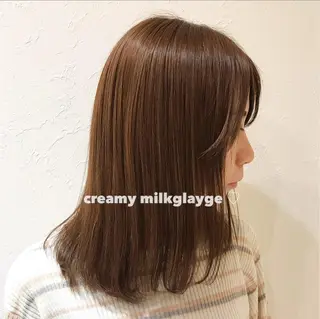 セミロング 天神最安値エクステ カラーレイヤーカットのヘアスタイル