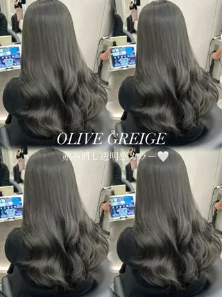 セミロング カラー ヘアアレンジ fumika🎀 ベージュのヘアスタイル