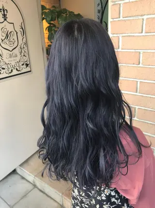 ロング カラー パーマ メンズ キッズ ネイル サロンドミルク 渋谷高比良のヘアスタイル