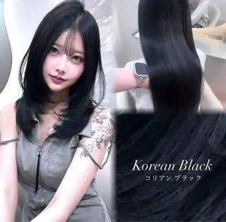 ロング カラー ヘアアレンジ 🖤kana韓国ヘア 艶髪カラー特化🖤のヘアスタイル