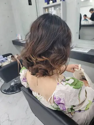 セミロング カラー パーマ ❇️安達 優心❇️ レイヤー/艶髪特化のヘアスタイル