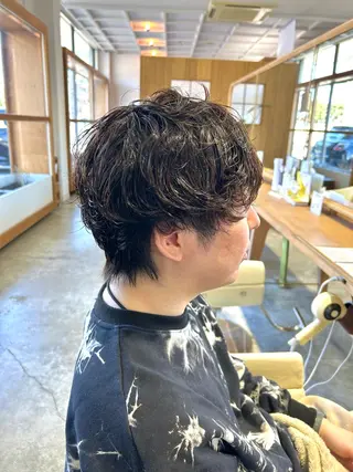 ショート パーマ メンズ 佐藤 悠生 メンズパーマ.カットのヘアスタイル