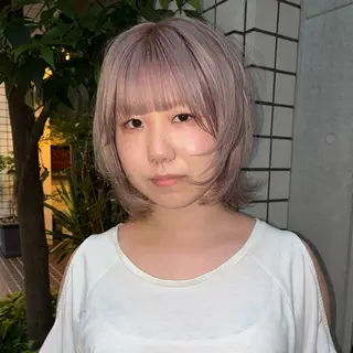 ミディアム ハイトーン/レイヤー カット/TAKEのヘアスタイル