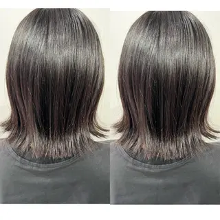 ミディアム 切っぱなし💇‍♀️ イヤリング🎨龍之介のヘアスタイル