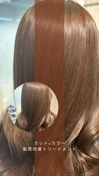 セミロング カラー 縮毛矯正/髪質改善/ 艶髪ササキナツミのヘアスタイル