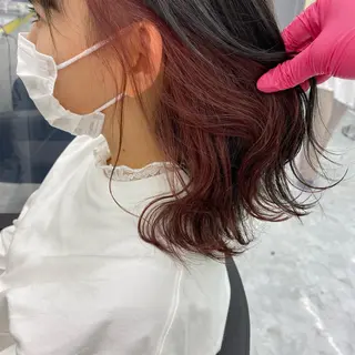 ミディアム カラー ヘアアレンジ mai🍑暖色カラー /レイヤー💖のヘアスタイル