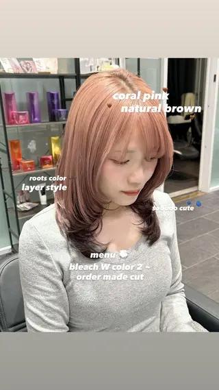 セミロング カラー 🤎ྀི似合わせ小顔 カット/mugi🤎のヘアスタイル