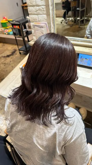 ミディアム カラー 透明感カラー/パーマ 🌀アオノのヘアスタイル